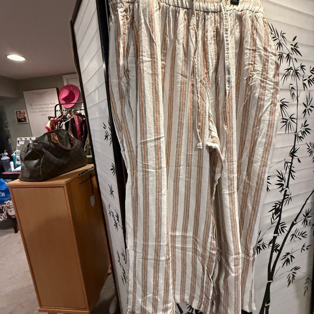 Striped stretchy boho pants ava and viv 2x